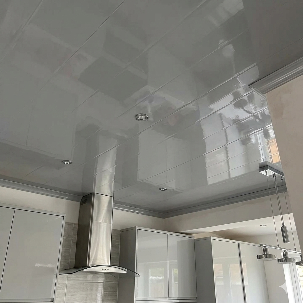 PVC Grey Glossy Ceiling