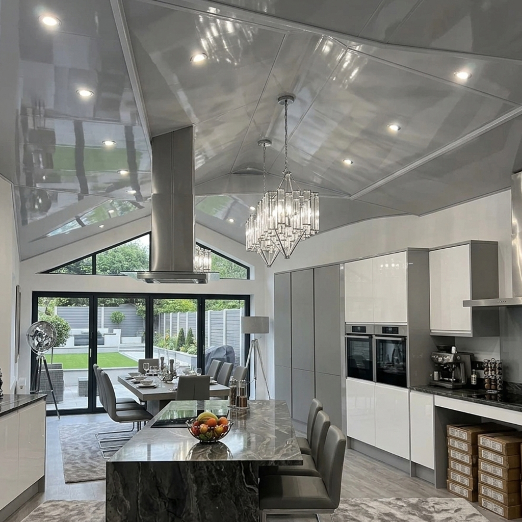 PVC Grey Glossy Ceiling