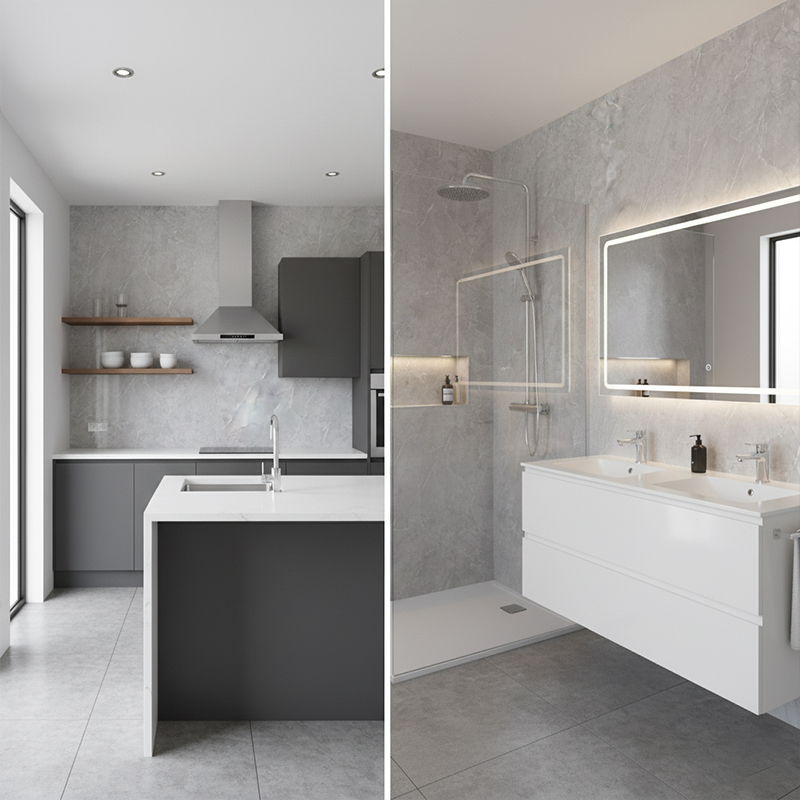 Grey Slate Marble Kitchen Bathroom Wet Wall Panel