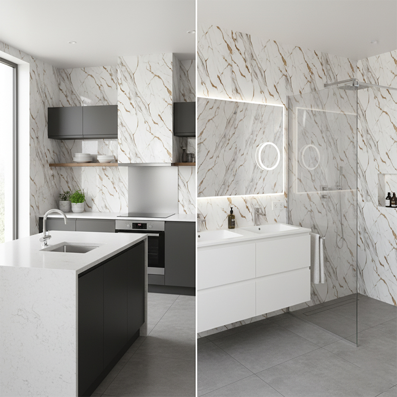 Orian Gold Kitchen Bathroom PVC Wet Wall Panels