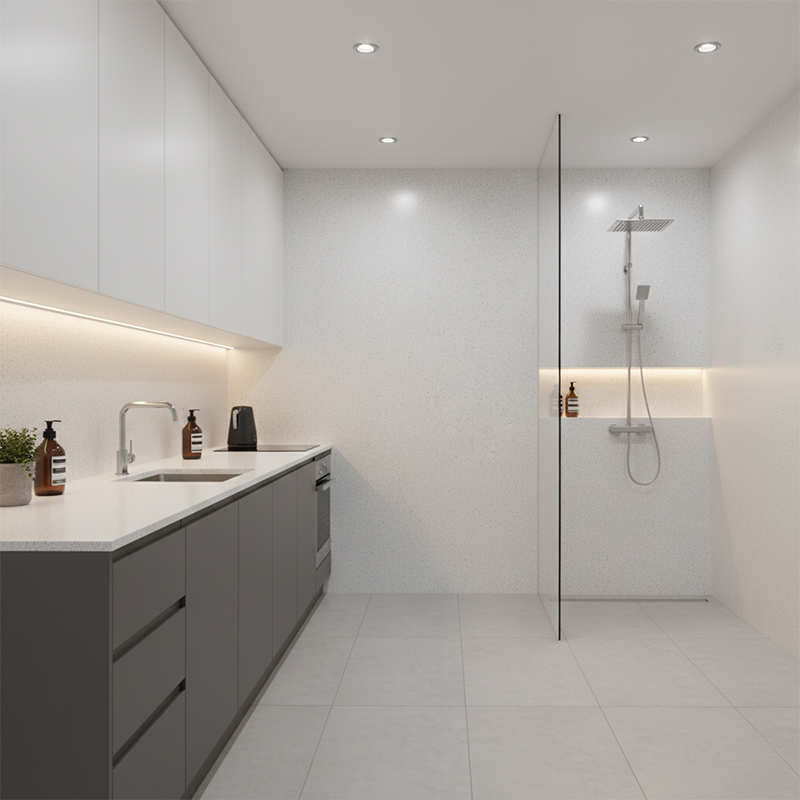 Quartz Stone PVC Bathroom Kitchen Wet Wall Panel