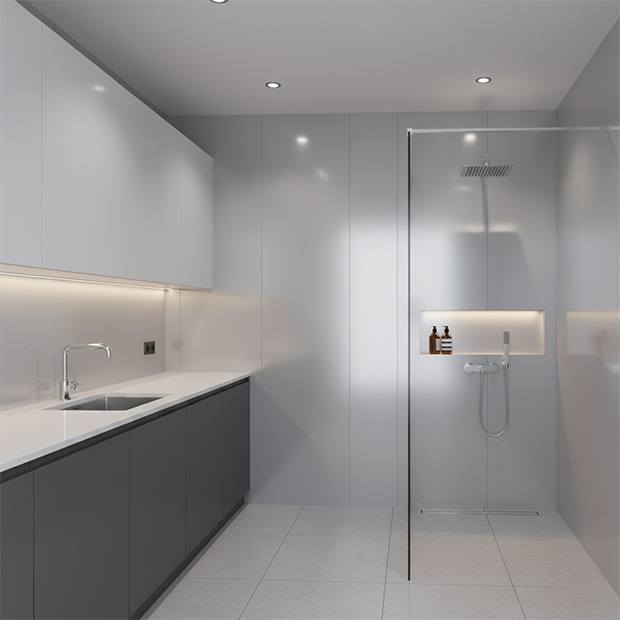 Silver Mirror Solid Wall Panel