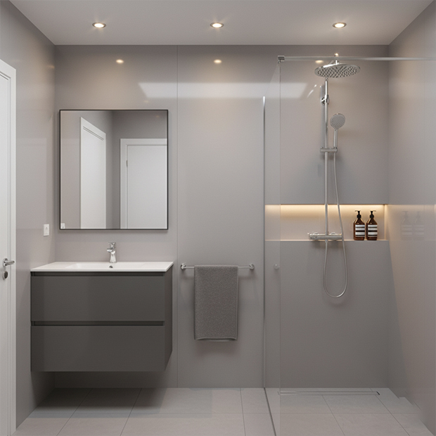 Solid Wall Panel Silver Mirror