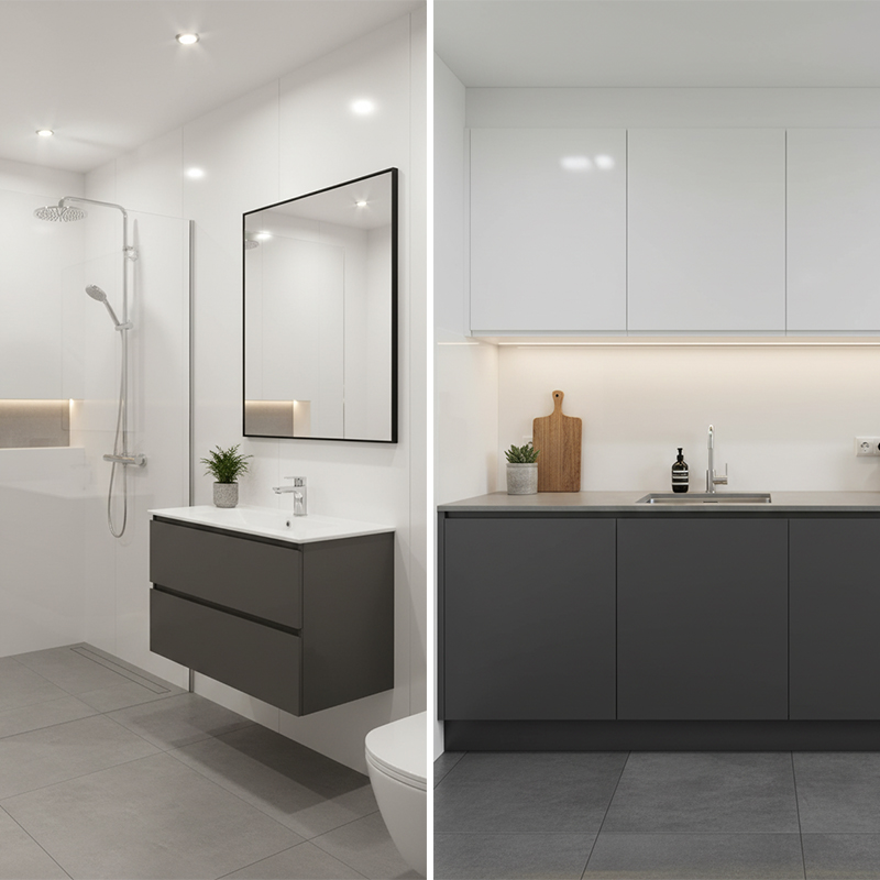 White Gloss PVC Kitchen Bathroom Wet Wall Panel