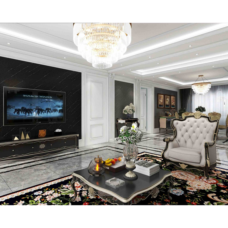Water Wave Black Solid Wall Panel