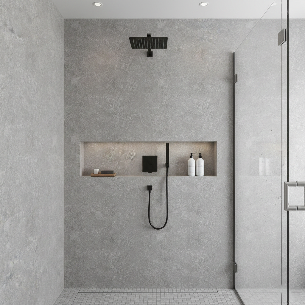 Concrete Grey Shower Wall Panel