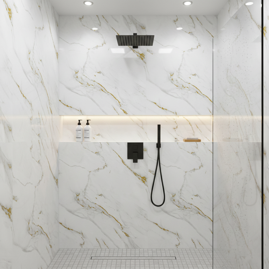 Glided Gold PVC Shower Wet Wall Panel