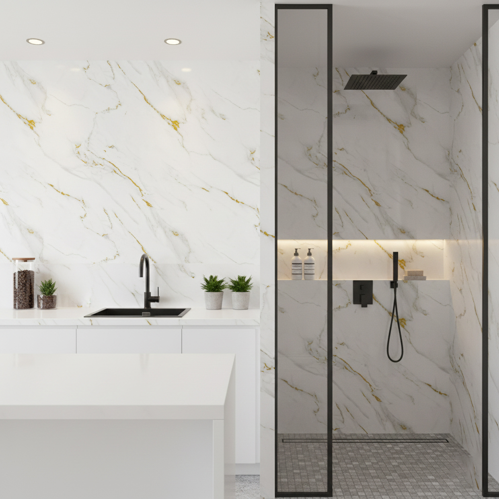 Glided Gold PVC Wet Wall Panel