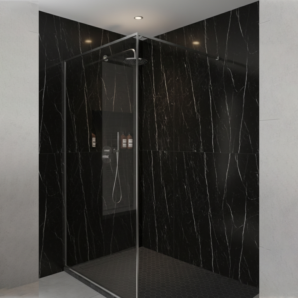 Black Marble Gloss PVC Kitchen Wet Wall Panel