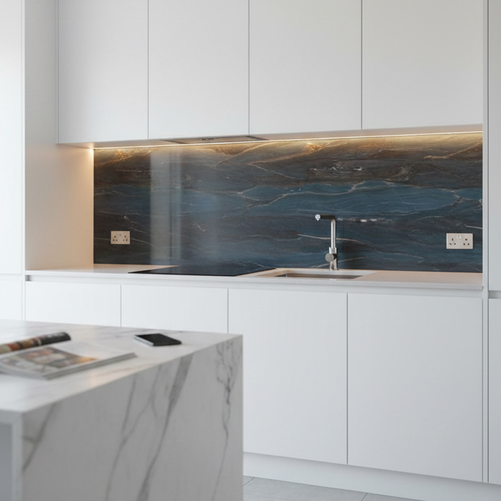 Deep Ocean Blue Solid Wall Panel