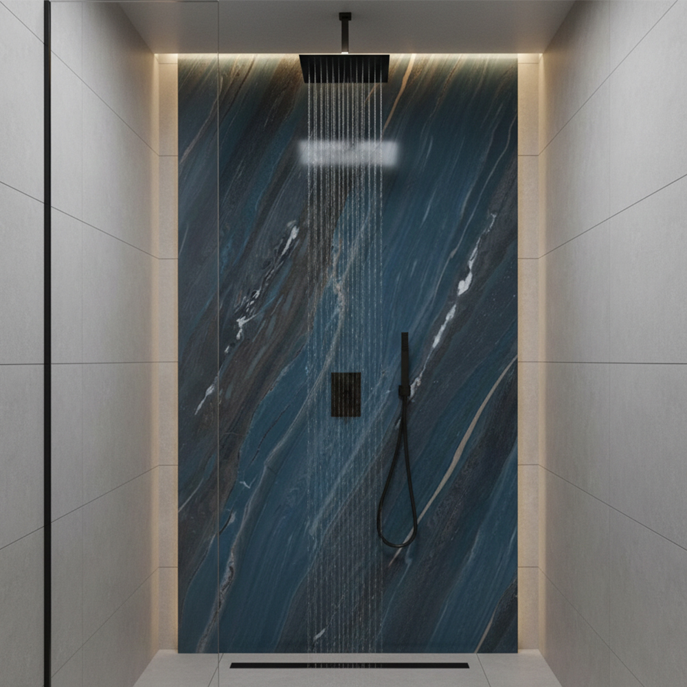 Deep Ocean Blue Solid Wall Panel