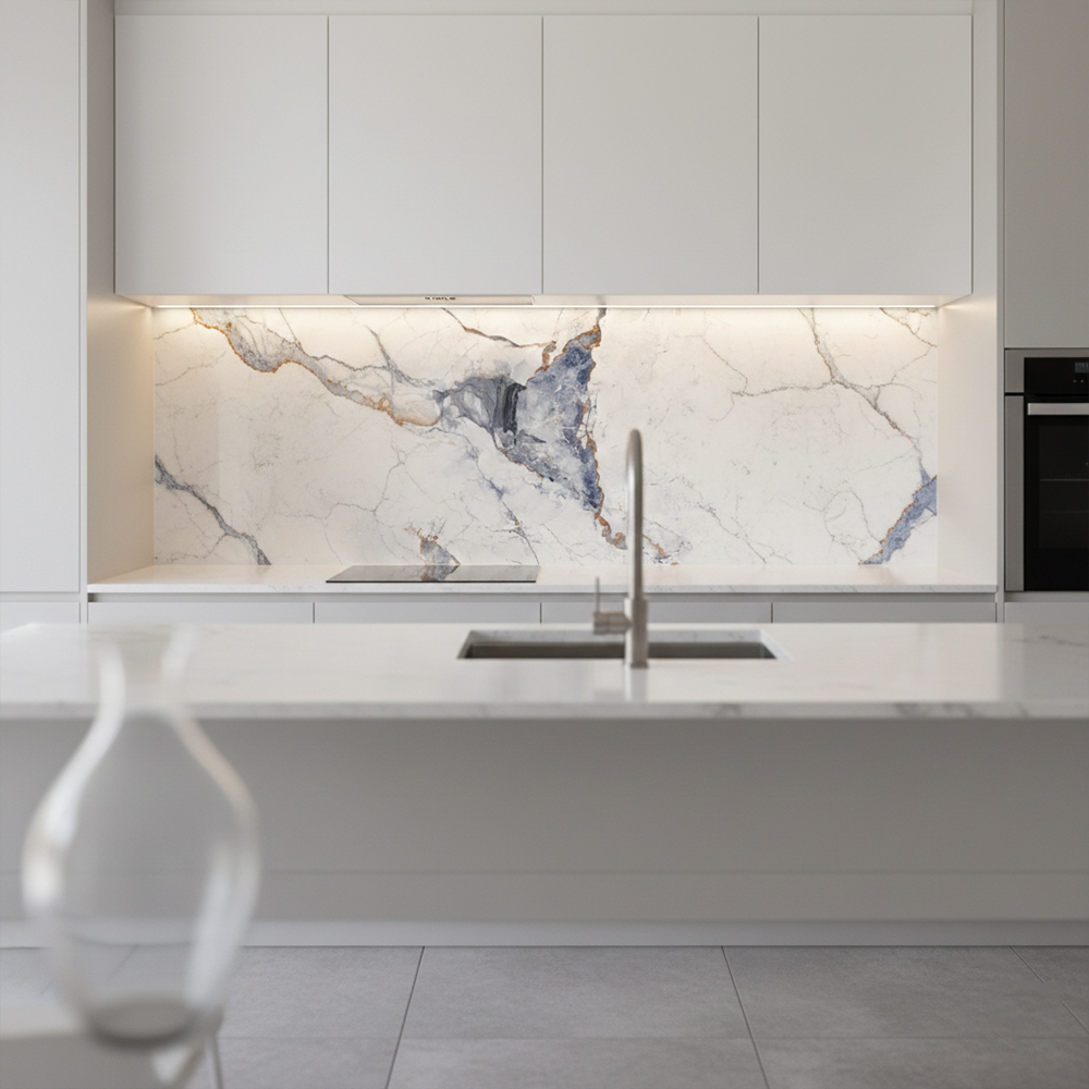 Artisitic Blue Solid Wall Panel