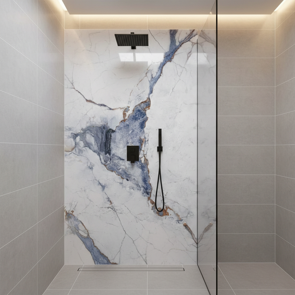 Artisitic Blue Solid Wall Panel