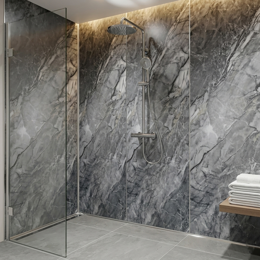 London Mist Slate Matt PVC Kitchen Shower Wet Wall Panel