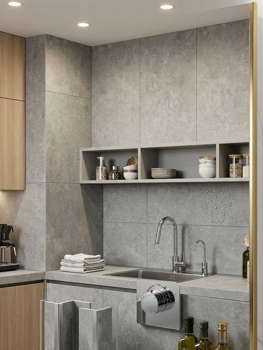 Concrete Grey Gloss PVC Wall Panel