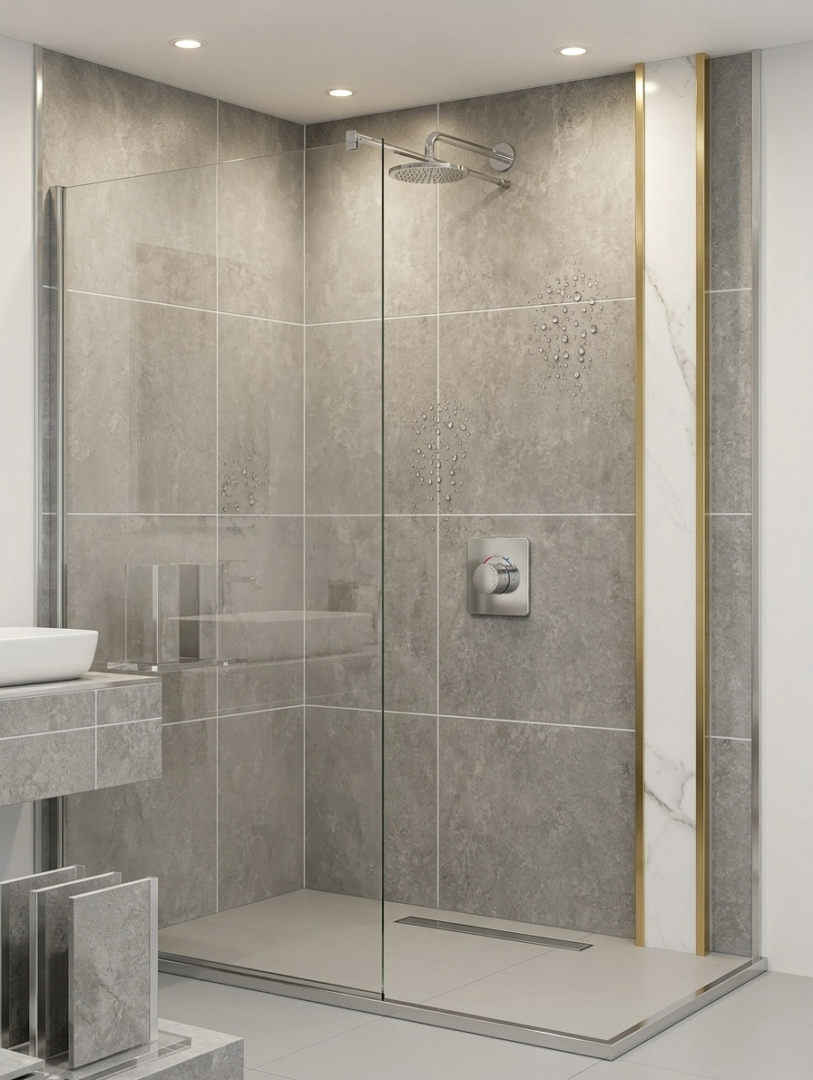 Concrete Grey Gloss PVC Wall Panel