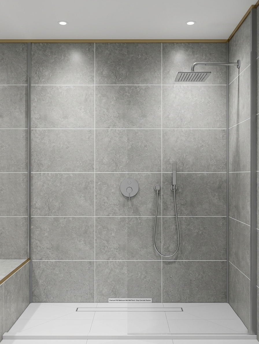 Concrete Grey Gloss PVC Wet Wall Panel