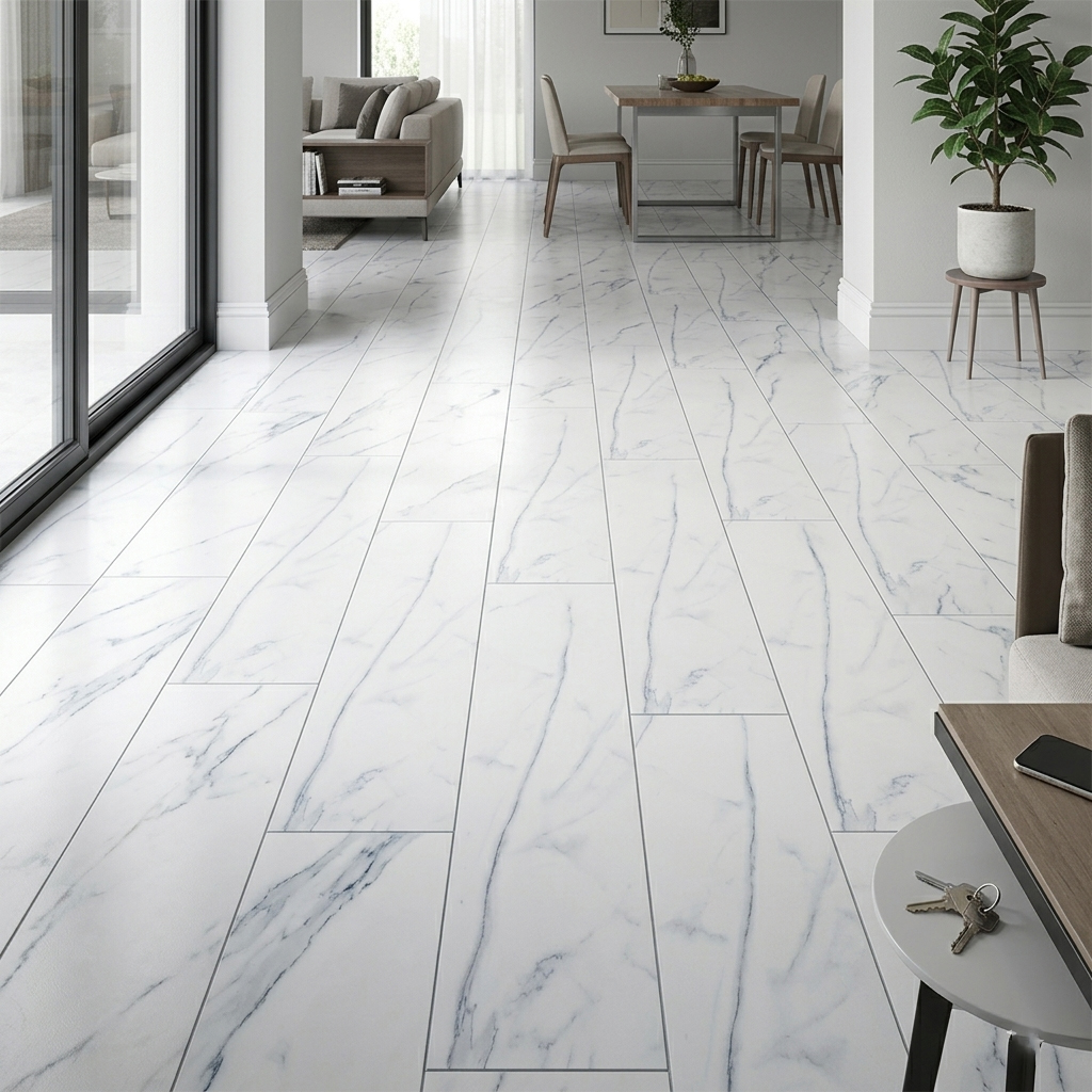 White Marble SPC Vinyl Flooring