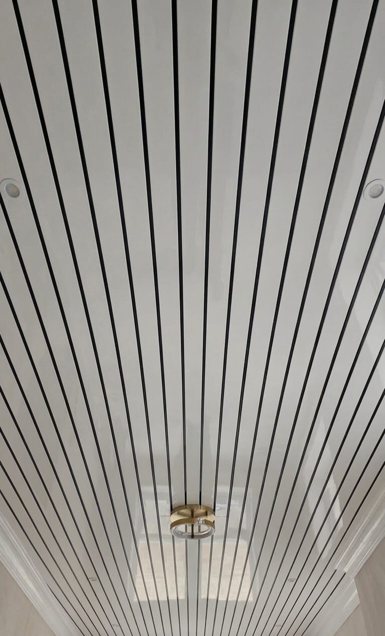 White With Black Lines Ceiling Cladding Panel
