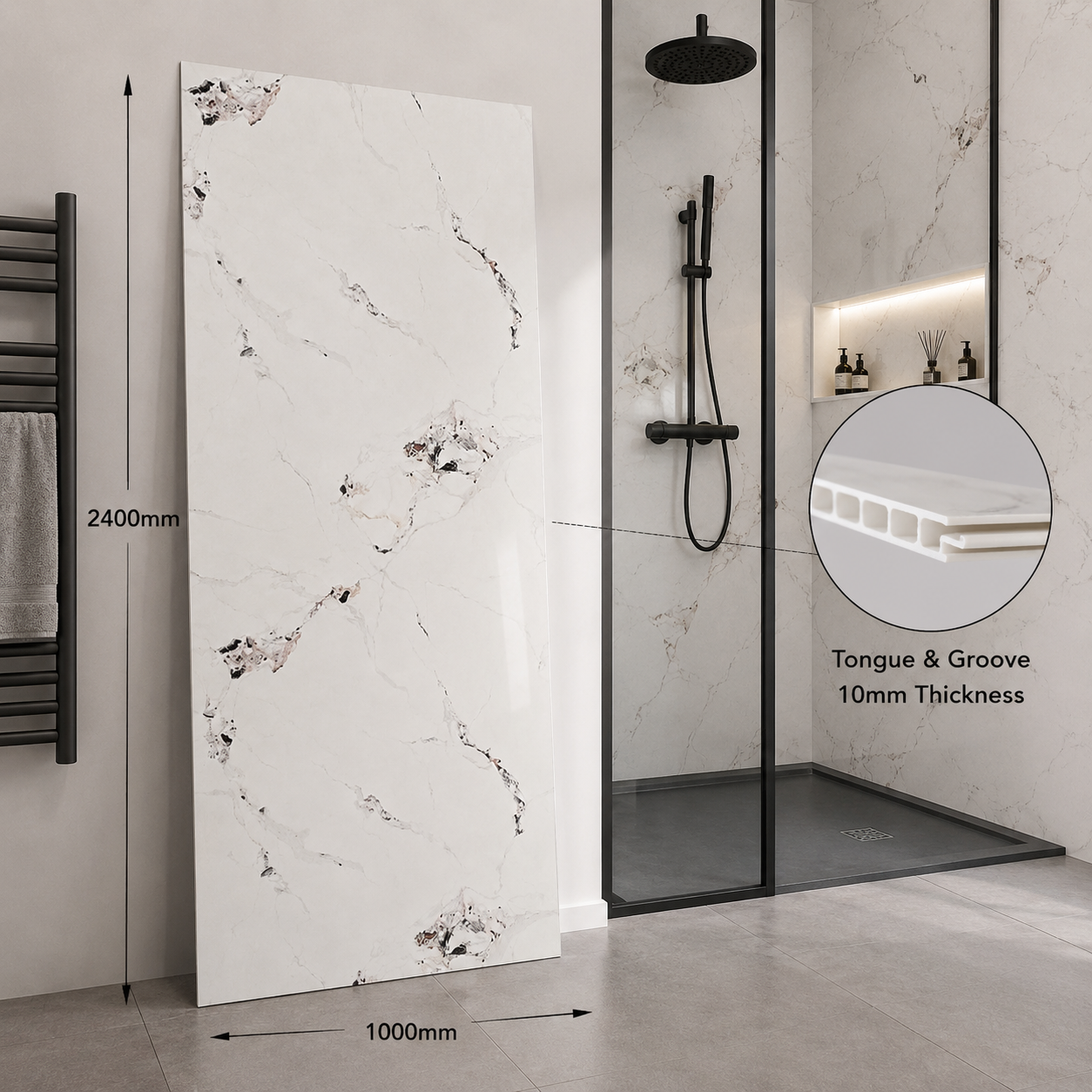 Platinum Whipser PVC Shower Wet Wall Panel