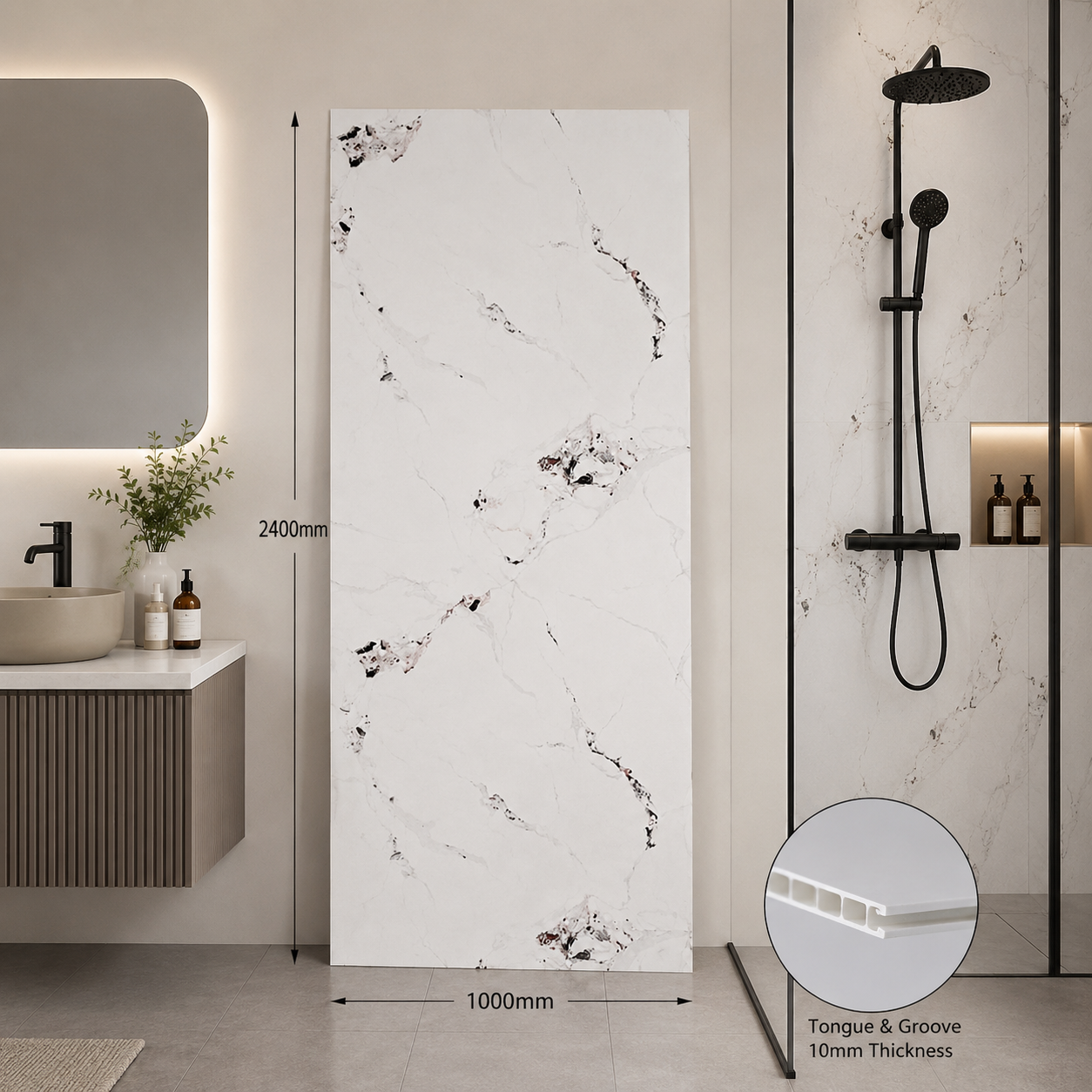 Platinum Whipser PVC Shower Kitchen Wet Wall Panel