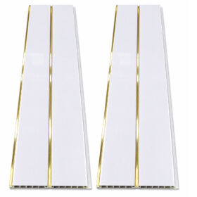 White With Gold Lines Ceiling Cladding Panels