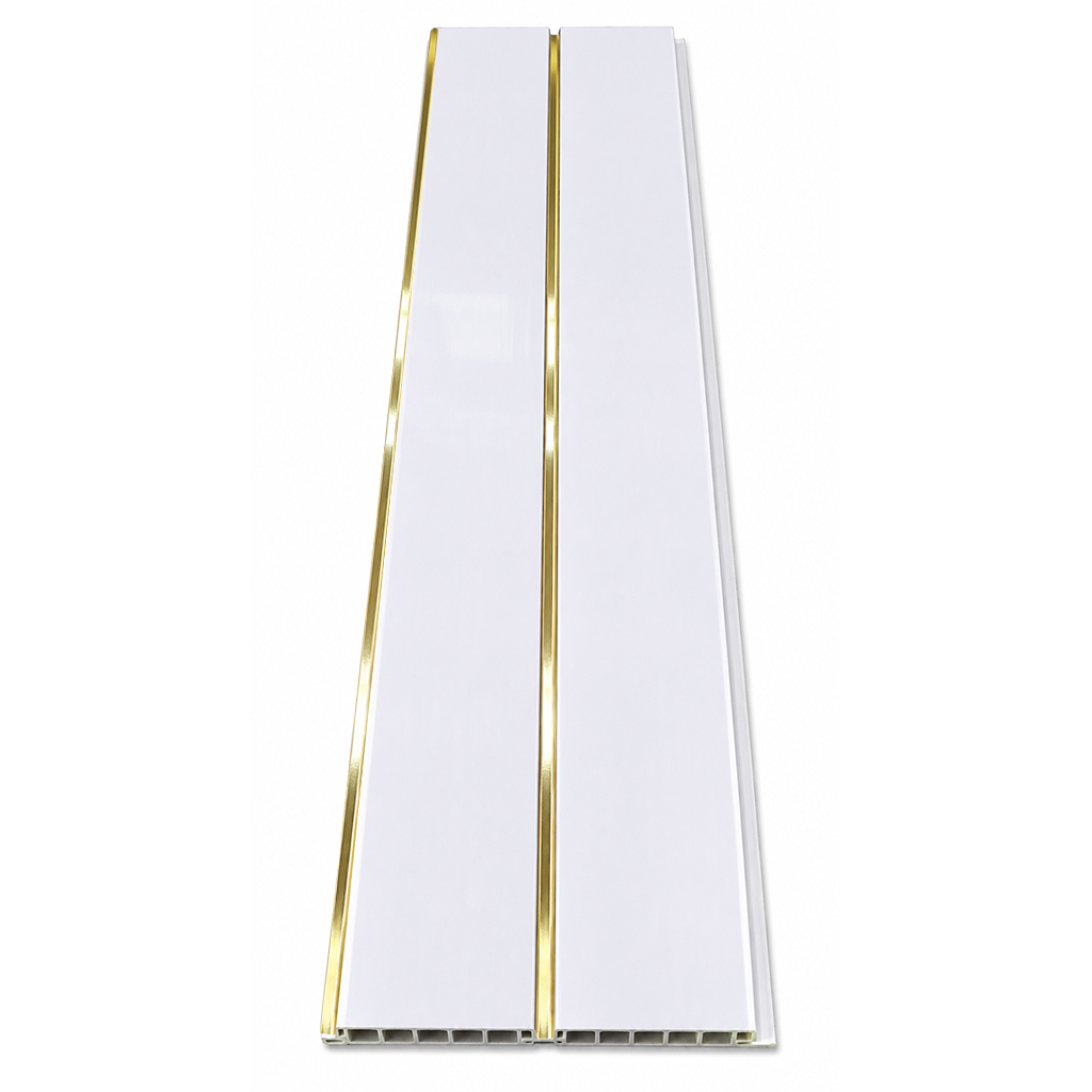 White With Gold Lines Ceiling Cladding Panels