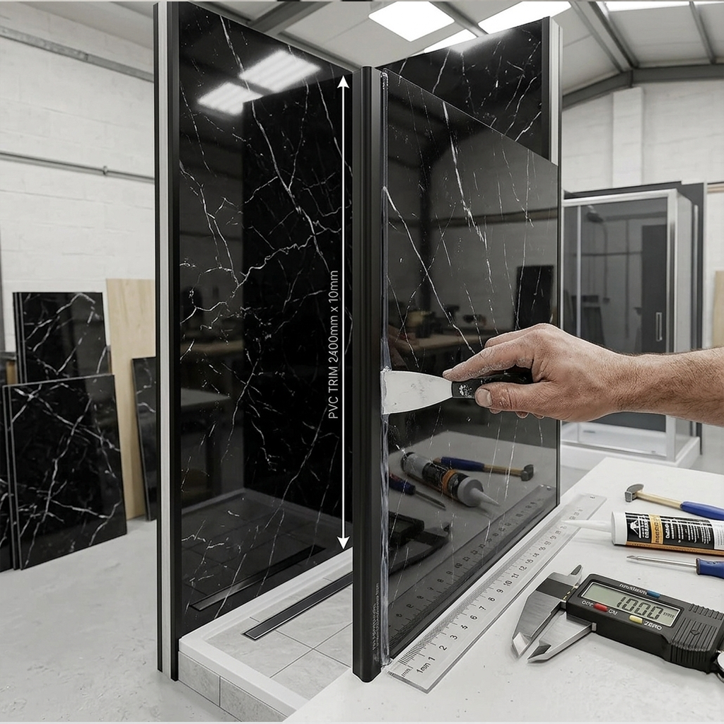 Black External Corner Trim For PVC Wall Panel