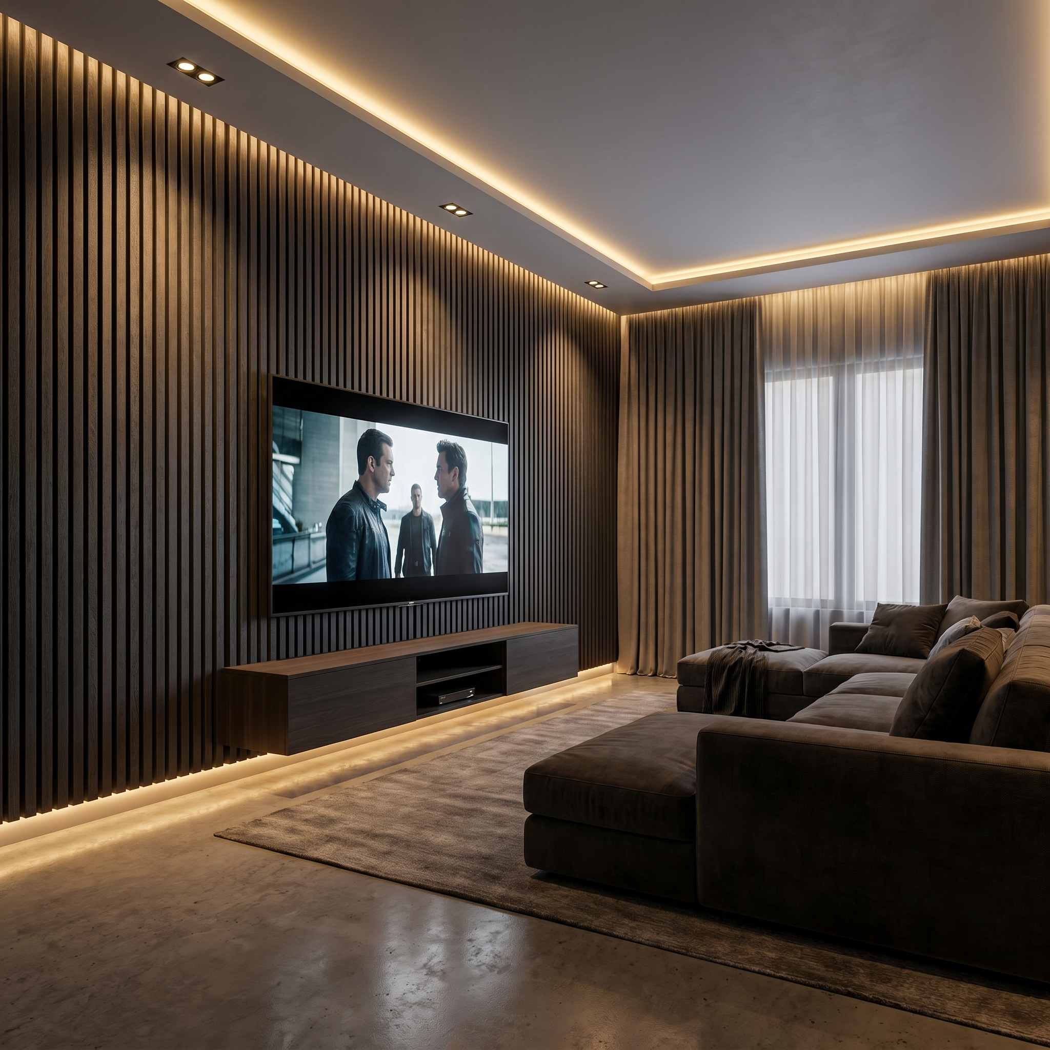 Black Grey Acoustic PVC Wall Panel