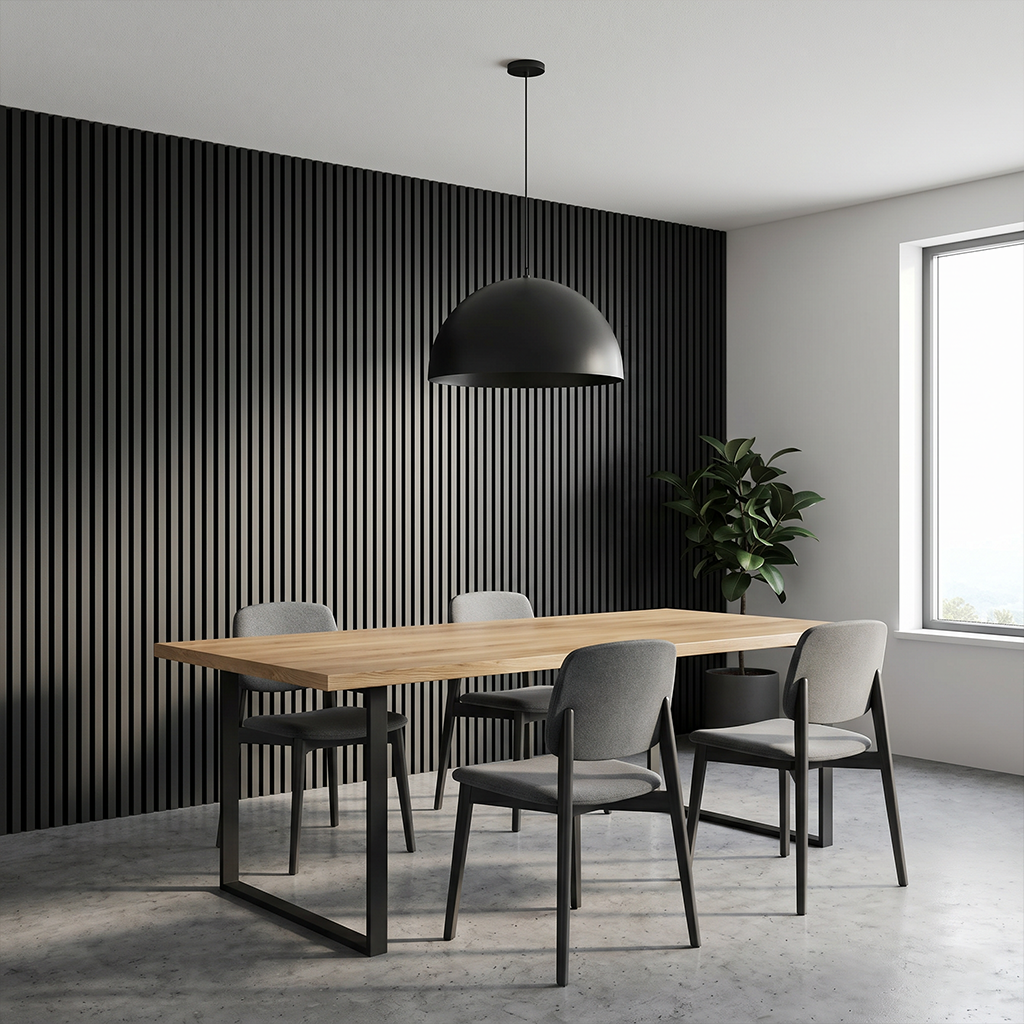 Black Grey Acoustic PVC Wall Panel