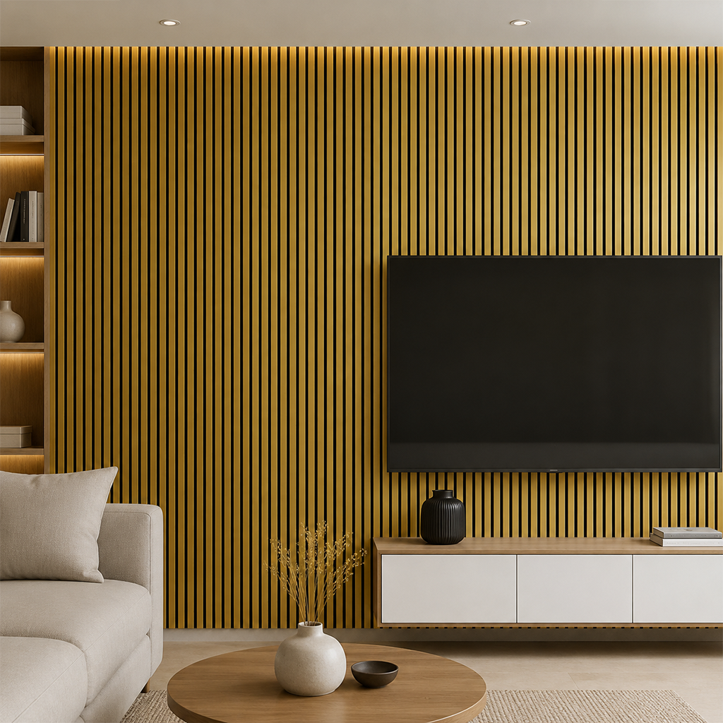 Shiny Golden Acoustic Wall Panel