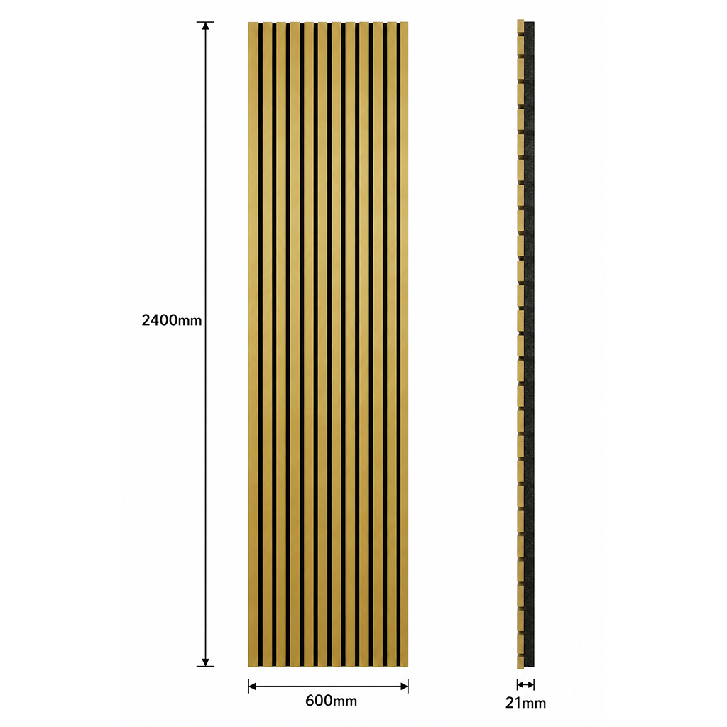 Golden Acoustic Wall Panel
