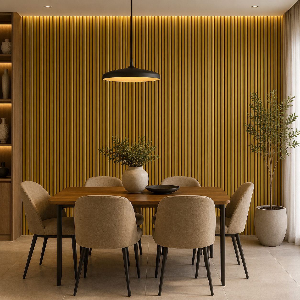 Shiny Golden Acoustic Wall Panel