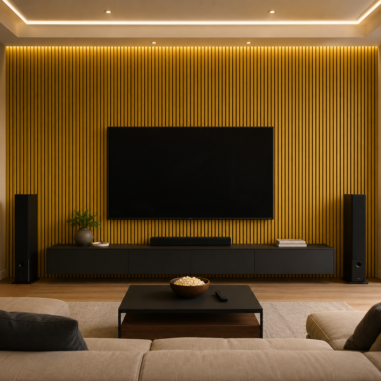 Shiny Golden Acoustic Wall Panel