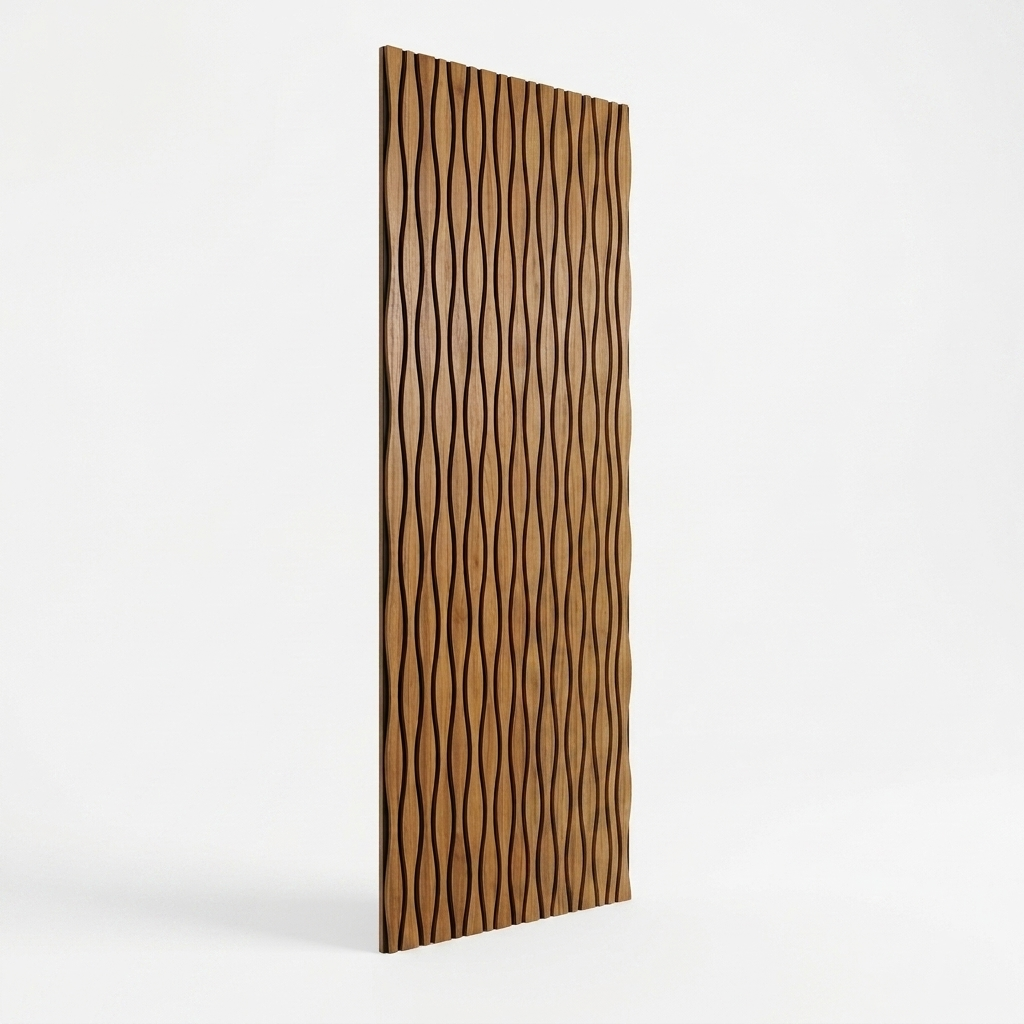 Natural Oak Wave Design Acoustic Wall Panel