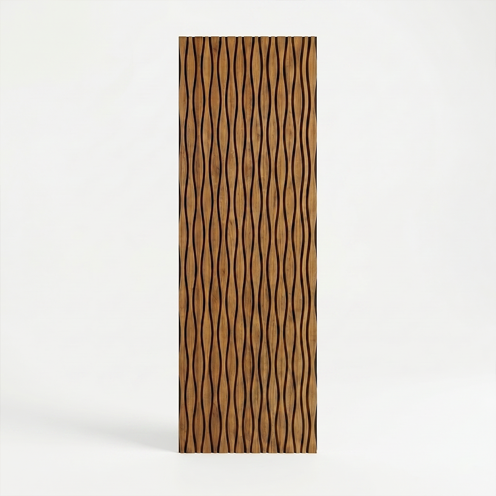 Natural Oak Wave Design Acoustic Wall Panel
