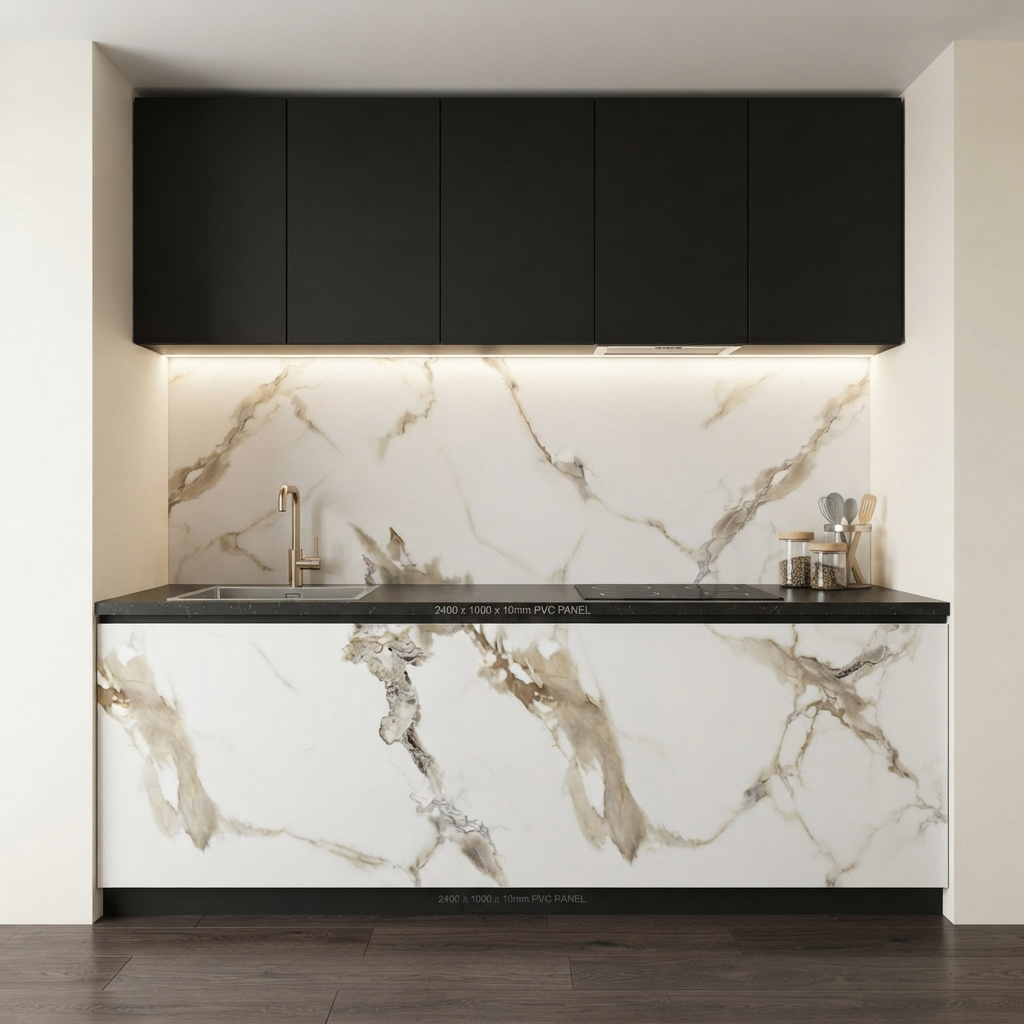 Carrara Bronze 3D PVC Kitchen Bathroom Wet Wall Panel