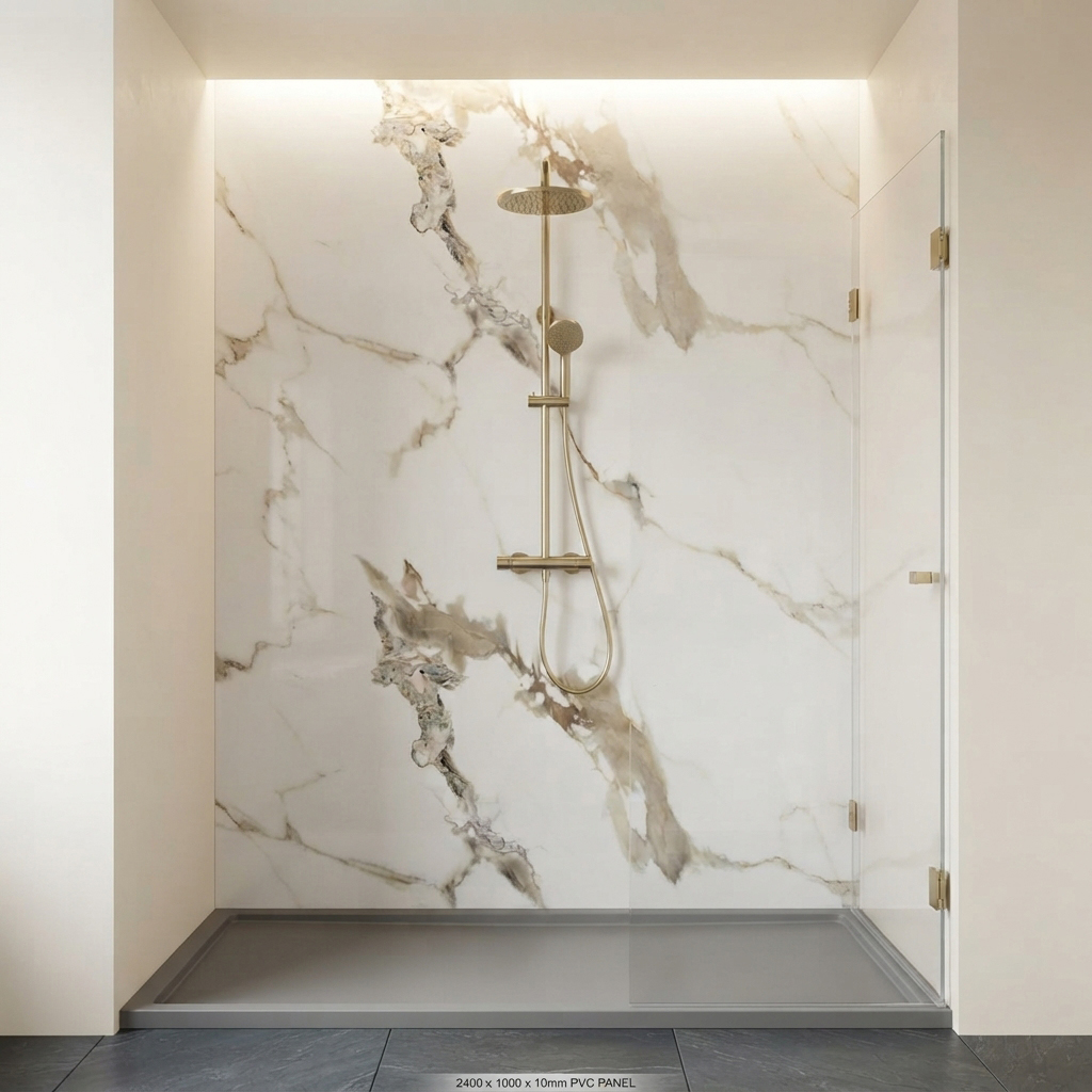 Carrara Bronze 3D PVC Kitchen Bathroom Wet Wall Panel