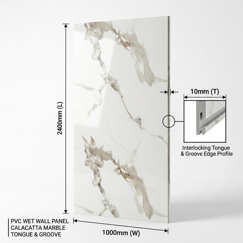 Carrara Bronze 3D PVC Kitchen Bathroom Wet Wall Panel