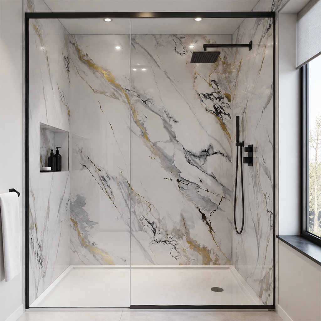 Luijin Rock Gloss PVC Shower Kitchen Wet Wall Panel